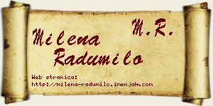 Milena Radumilo vizit kartica